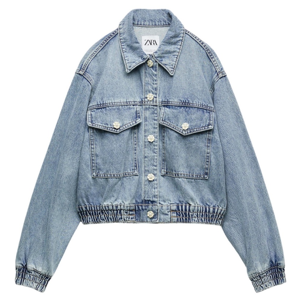 ZARA CROPPED DENIM JACKET size M